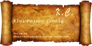 Kleinheincz Cintia névjegykártya